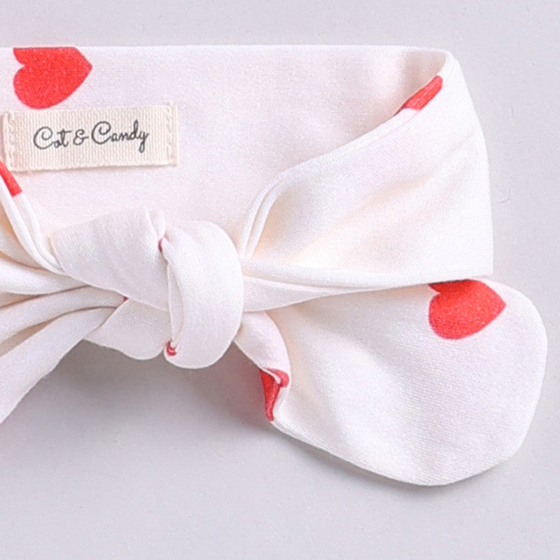 Soft Headband | White & Red