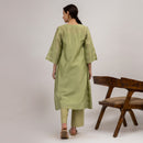 Chanderi Silk Kurta with Slip | Green