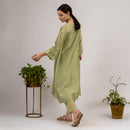 Chanderi Silk Kurta with Slip | Green