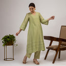 Chanderi Silk Kurta with Slip | Green