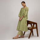 Chanderi Silk Kurta with Slip | Green