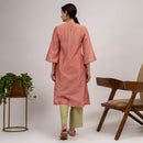 Chanderi Silk Kurta with Slip | Embroidered | Pink