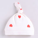 Cotton Baby Beanie Cap | White & Red