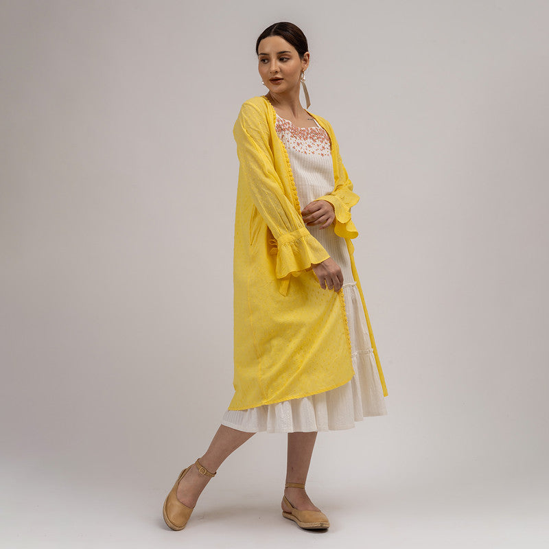 Women Cotton Dobby Overlay | Yellow