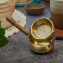 Exquisite Brass Tea Strainer with Wooden Handle | Golden