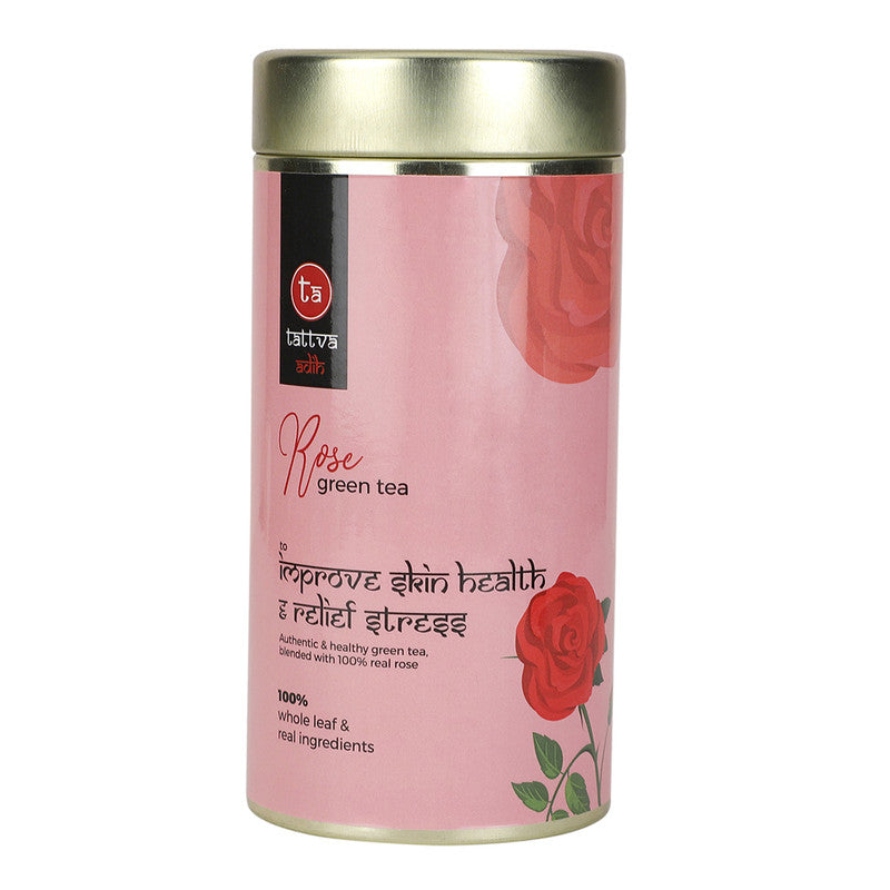 Rose Green Tea | Glowing Skin | Whole Leaf & Natural Rose Petals | 100 g