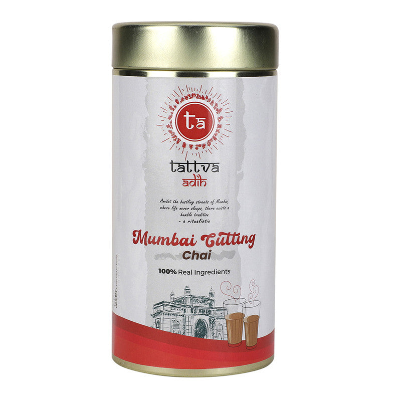 Mumbai Cutting Chai | CTC Blended With Elaichi, Ginger & Black Pepper | 100 g, 50 Cups