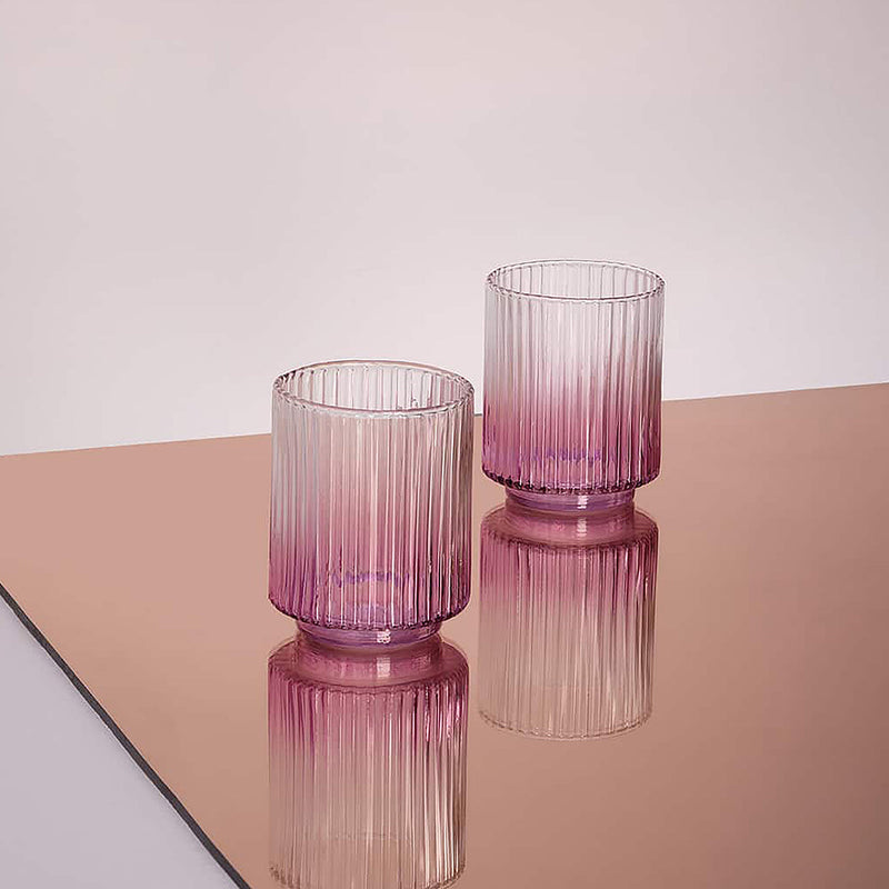 Fluted Glass Vase | Pink And Neutral