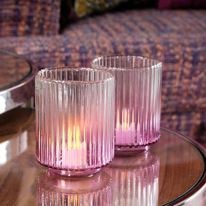 Fluted Glass Vase | Pink And Neutral