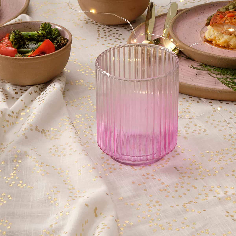 Fluted Glass Vase | Pink And Neutral