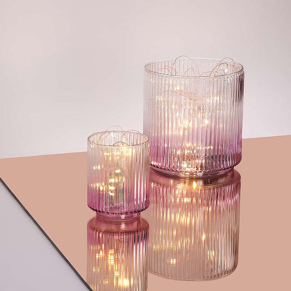 Fluted Glass Vase | Pink And Neutral