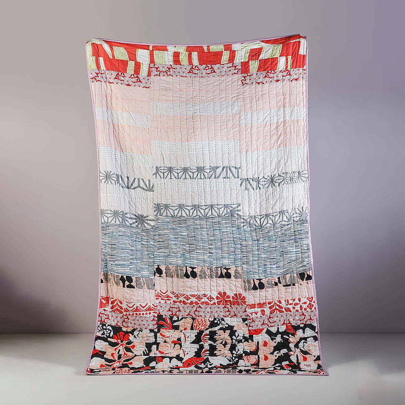 Cotton Single Quilt | Landscape Design | Multicolour|60 x 90 IN