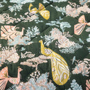 Peacock Song Double Quilt| Forest Moss  | 90 x 108 In