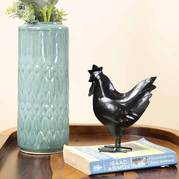 Ceramic Vase | Round Shape | Jade Blue | 4 x 10 IN