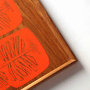 Wooden Serving Platter | Square Shape | Hot Orange & Brown | 10 x 10 IN