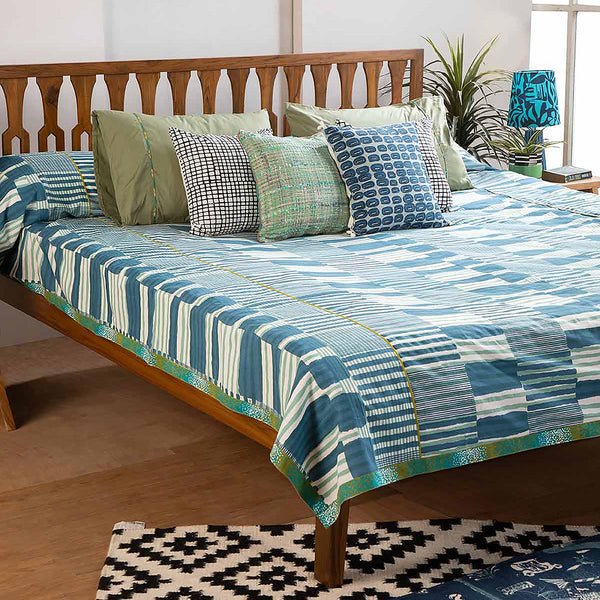 Salaka King Bedcover| Ocean Blue | 108 x 108 In