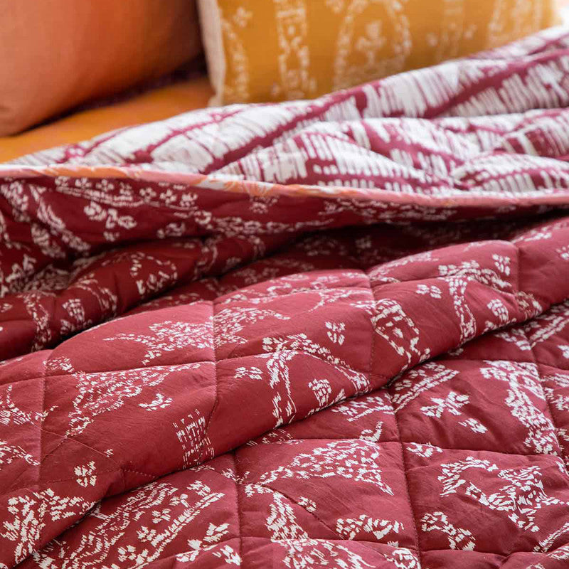 Cotton Quilt | Koda Grama | Single | Red