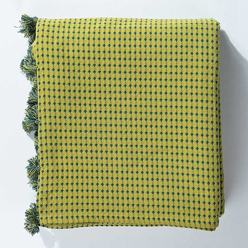 Code Shadow King Bedcover| Lime Green | 108 x 108 In