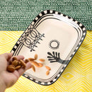 Ceramic Serving Platter | Rectangle Shape | Black |8.5 x 6 x 1 IN | Set of 2