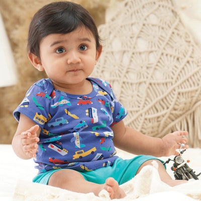 Organic Cotton Baby Clothes | T-Shirt and Shorts Set | Printed | Multicolour