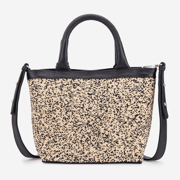 Black & Cream Handbag for Women | Plant Based Leather