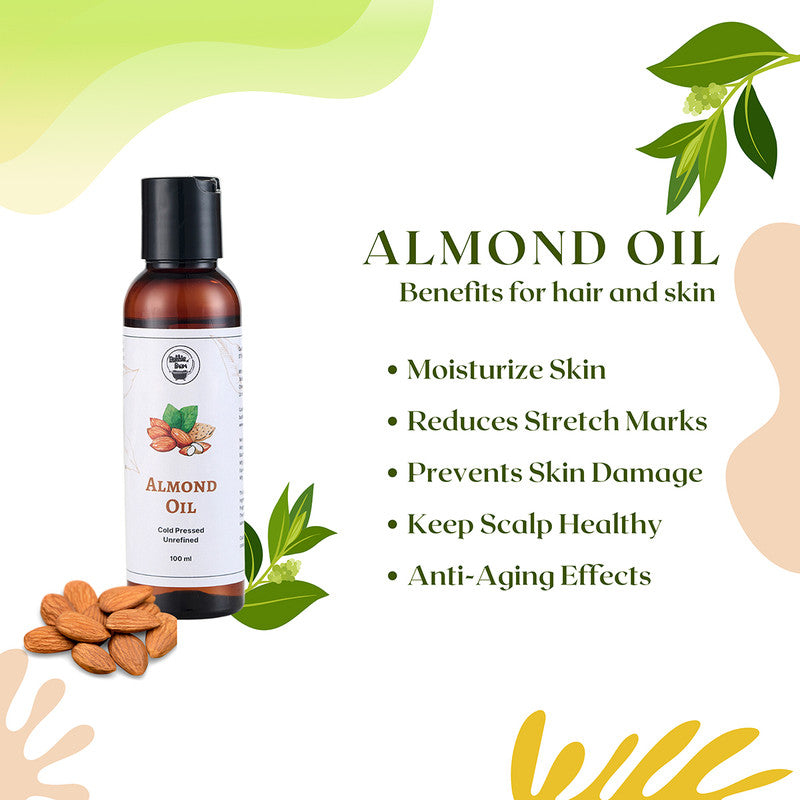 Sweet Almond Oil | Cold Pressed | Reduces Stretch Marks | 100 ml