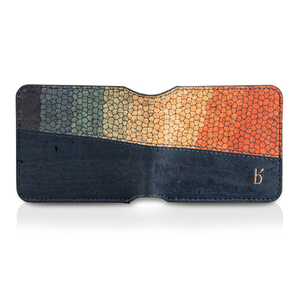 Cork Men Bi-Fold Wallet | Prussian Blue