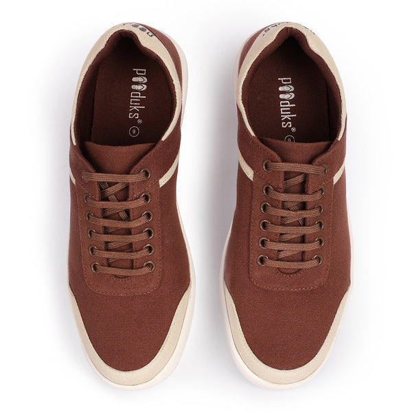 Paaduks Canvas Sneakers for Men | Brown & Beige