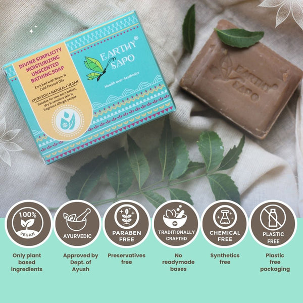 Soap Bar | Vegan Moisturizing Unscented | 100 g