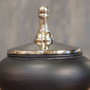 Brass Storage Container with Lid | Black & Silver | 12 cm