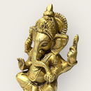 Brass Ganesh Idol | Antique Ganesh Murti | Gold | 6 Inches