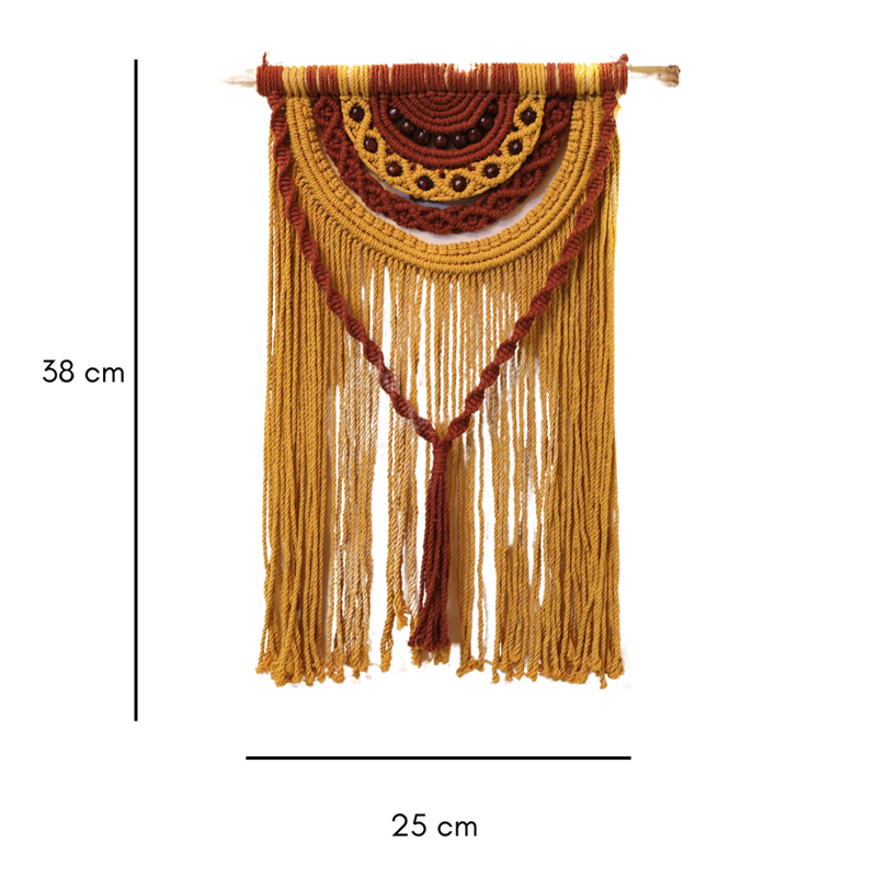 Cotton Macrame Desire Wall Hanging | Yellow & Brown