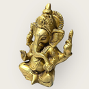 Brass Ganesh Idol | Antique Ganesh Murti | Gold | 6 Inches