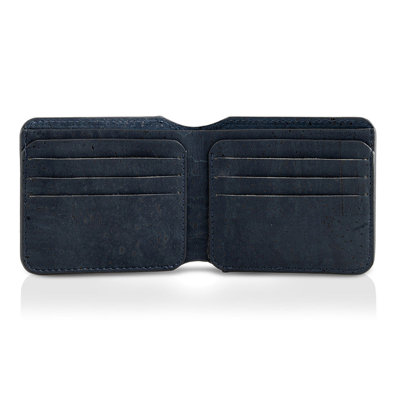 Cork Men Bi-Fold Wallet | Prussian Blue