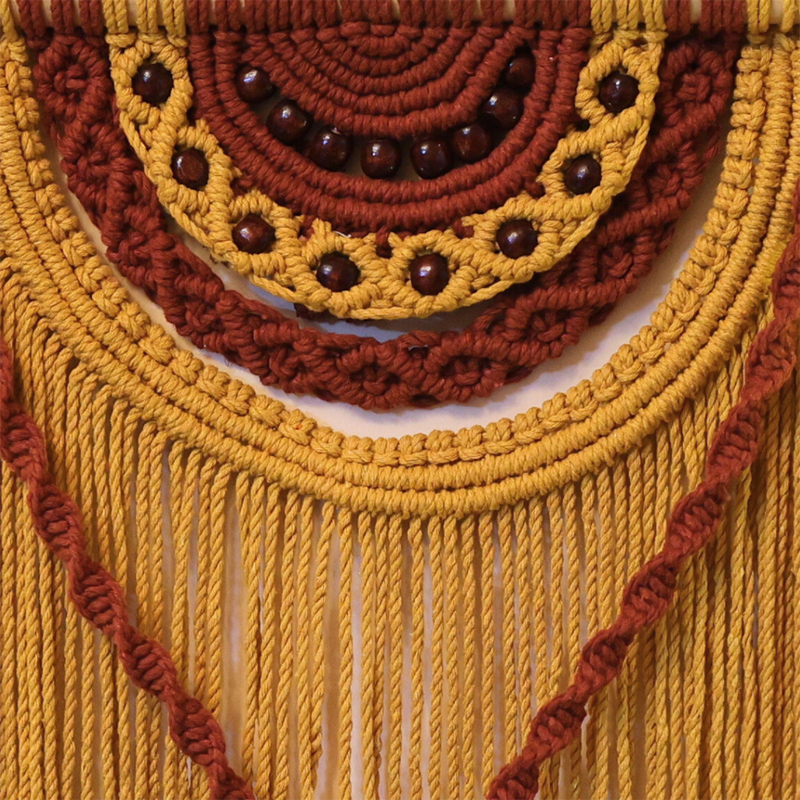 Cotton Macrame Desire Wall Hanging | Yellow & Brown