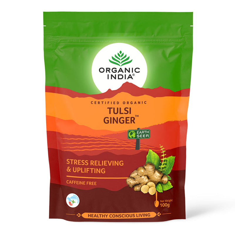 Tulsi Ginger Tea | Stress Relieving & Uplifting | 100 g.