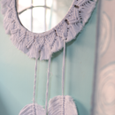 Cotton Macrame Catcher Walll Mirror | Wall Hanging | White