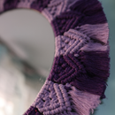 Cotton Macrame Round Wall Mirror | Wall Hanging | Purple