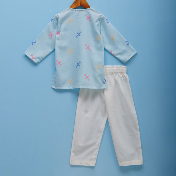 Cotton Pyjama Set | Printed | Blue