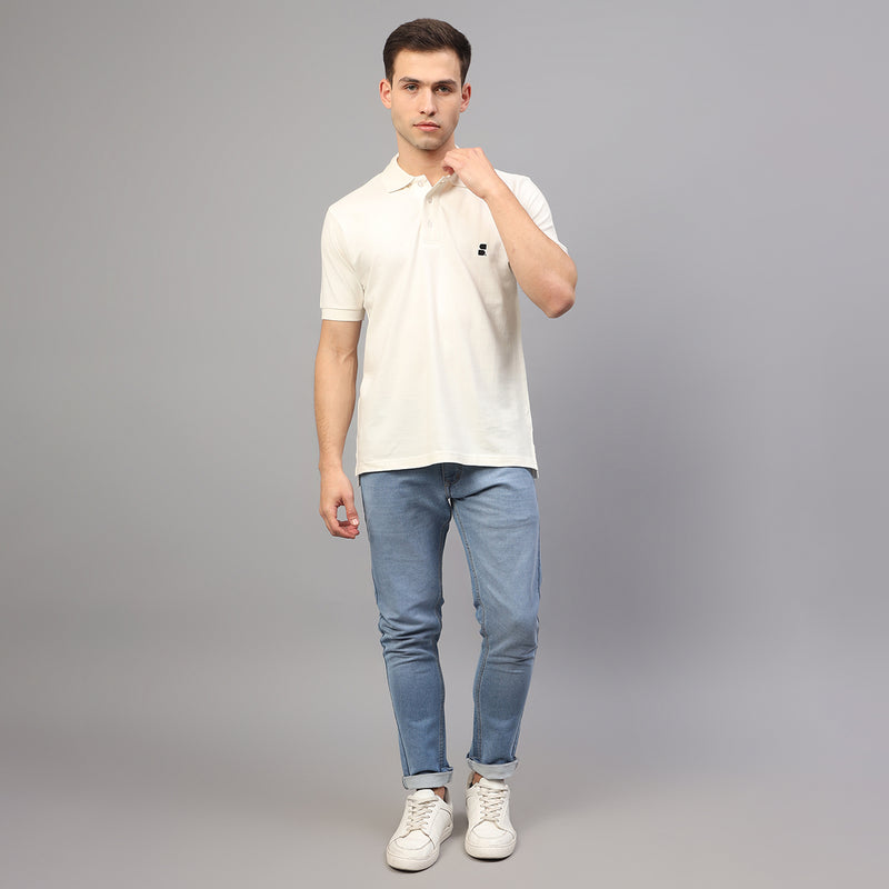 White Polo T-Shirt for Men | Organic Cotton