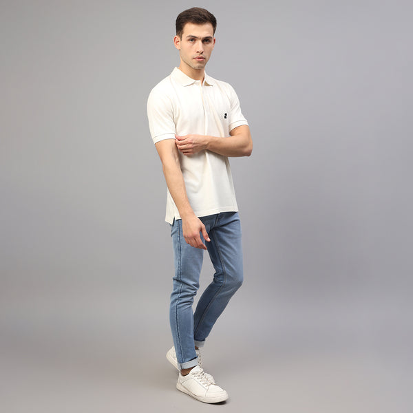 White Polo T-Shirt for Men | Organic Cotton