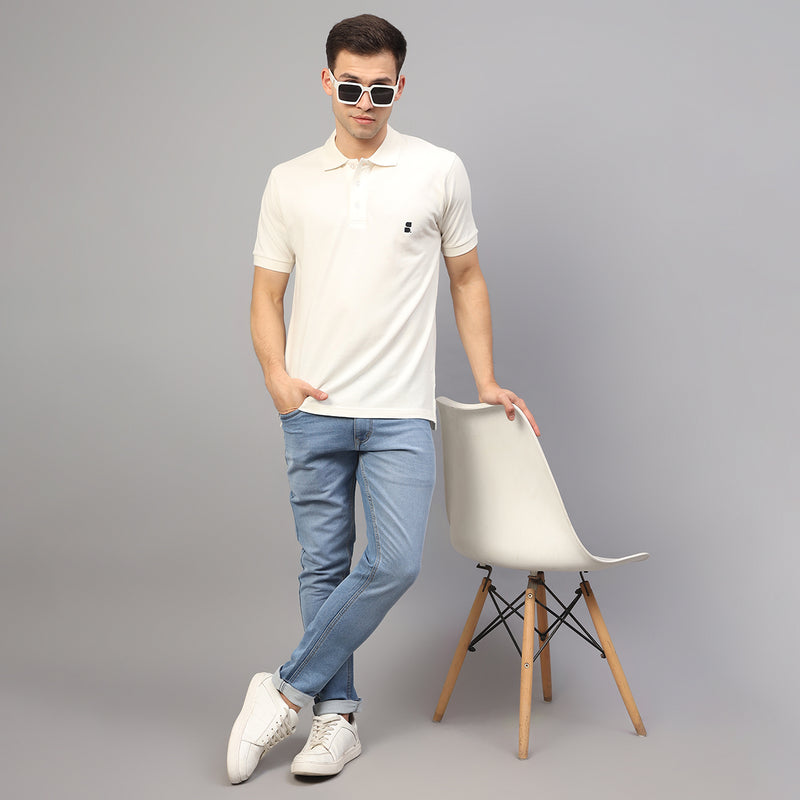 White Polo T-Shirt for Men | Organic Cotton