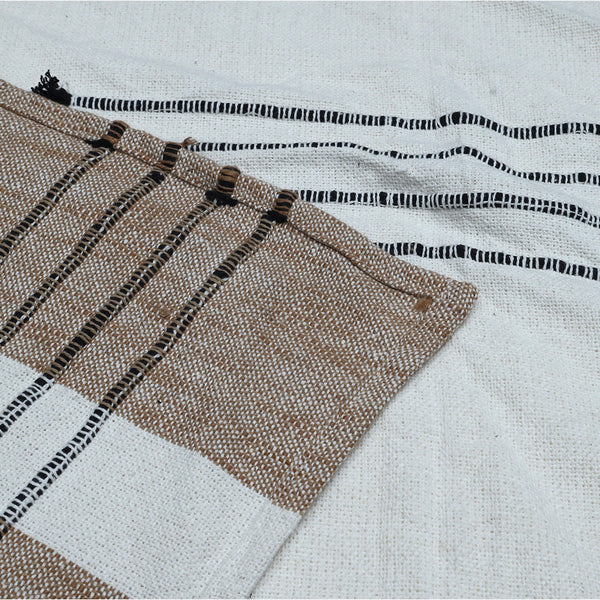 Cotton Woven String Throw | Beige