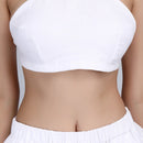 Linen White Co Ord Set for Women | Halter Top & Shorts