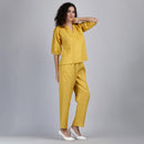 Linen Co-ord Set for Women | Top & Trouser | Yellow