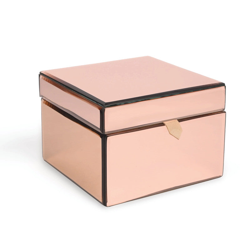 Glass Jewellery Utility Box | Rose Gold