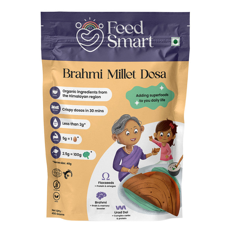 Millet Dosa Mix | Instant Dosa Mix Batter Dry | Brahmi | Flax Seeds | Millets | Rich in Fiber | 450 g