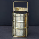 Brass Tiffin Box | 3 Layer | Golden