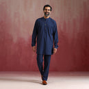 Cotton Kurta Set for Men | Navy Blue