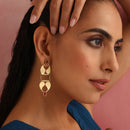 Brass Dangler Earrings for Women | Red Stone